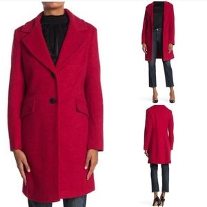 Sam Edelman Red Boucle Long Button Blazer Jacket